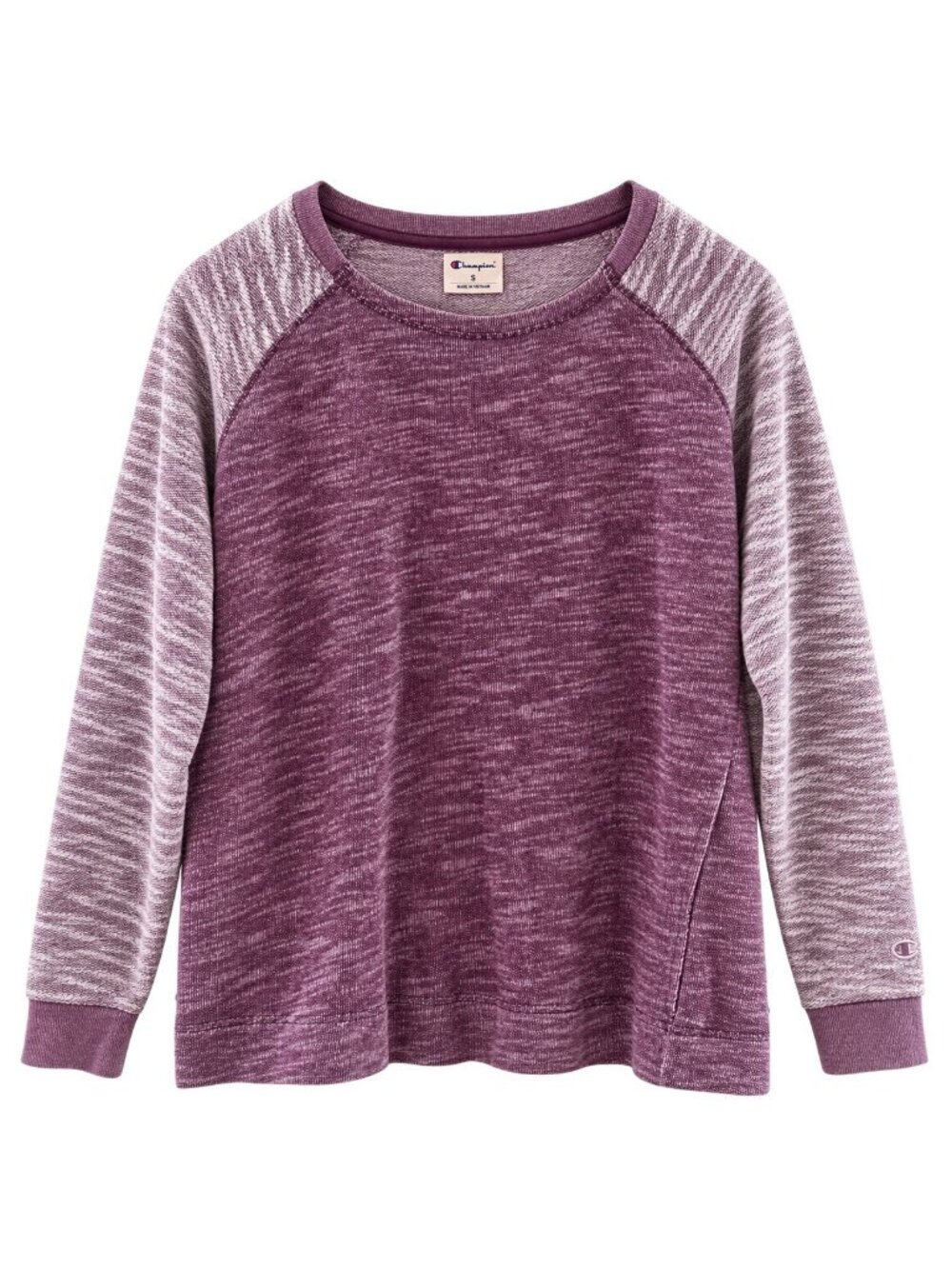 Champion Womens Purple Heathered Long Sleeve Pullover Sweatshirt Size XL